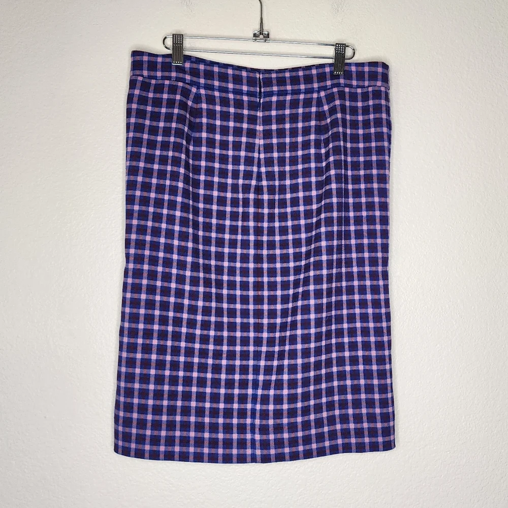 J. Crew Plaid Button Front Pencil Skirt 8_3